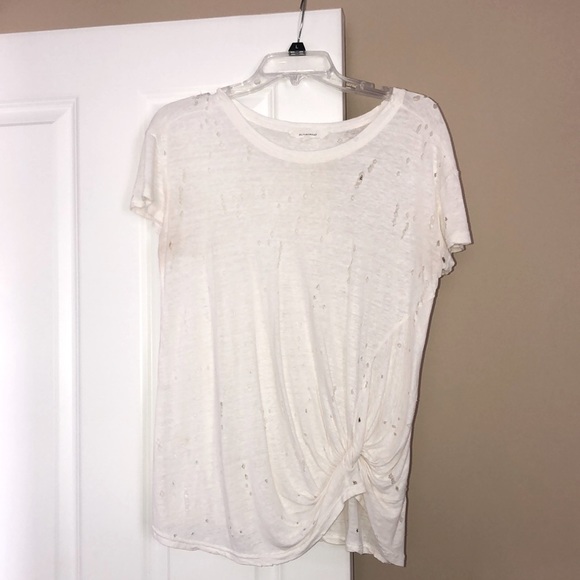 Olivaceous Tops - Olivaceous Small, White, Distressed Top